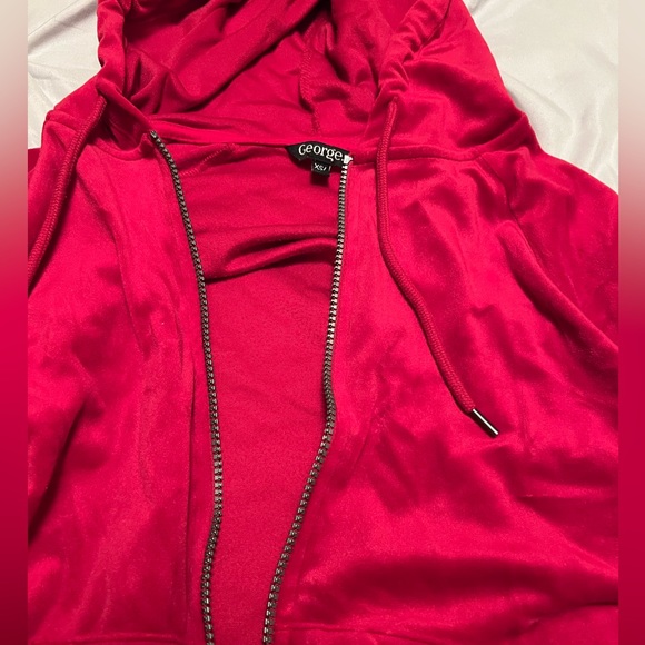 Fleece Red George Zip-Up Hoodie | XS - Picture 3 of 4